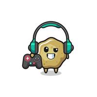 loose stools gamer mascot holding a game controller vector