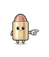 bullet mascot with pointing right gesture vector