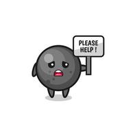 cute cannon ball hold the please help banner vector