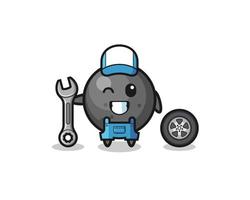 the cannon ball character as a mechanic mascot vector