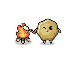 loose stools character is burning marshmallow vector