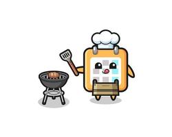 calendar barbeque chef with a grill vector