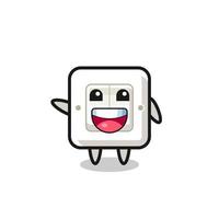 happy light switch cute mascot character vector