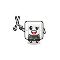 light switch character as barbershop mascot vector