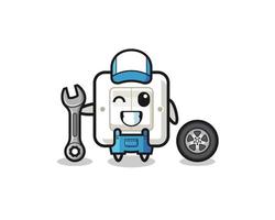 the light switch character as a mechanic mascot vector