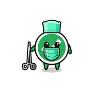 surgeon check mark mascot character vector