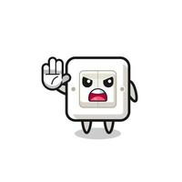 light switch character doing stop gesture vector