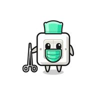 surgeon light switch mascot character vector