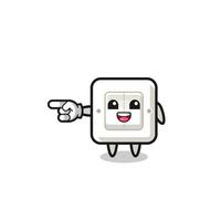 light switch cartoon with pointing left gesture vector
