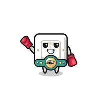 light switch boxer mascot character vector