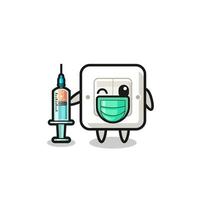 light switch mascot as vaccinator vector