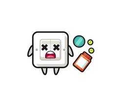 illustration of overdose light switch character vector