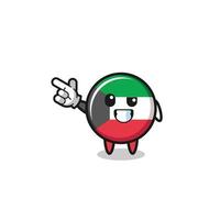 mascota de la bandera de kuwait apuntando arriba a la izquierda vector