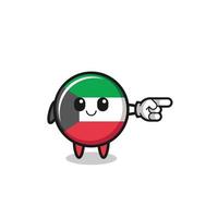 mascota de la bandera de kuwait con gesto hacia la derecha vector