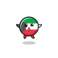 kuwait flag character is jumping gesture vector