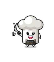 chef hat character as barbershop mascot vector