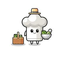 chef hat herbalist cute cartoon vector