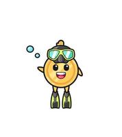 the key diver cartoon character vector