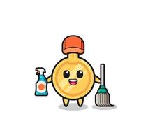 cute key character as cleaning services mascot vector