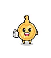 key mascot doing thumbs up gesture vector