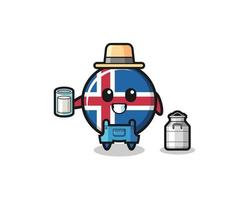 iceland flag cartoon as the dairy farmer vector