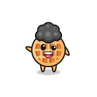 personaje de waffle circular como el chico afro vector