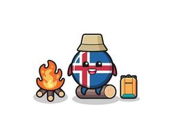 camping illustration of the iceland flag cartoon vector