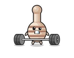 cartoon of honey dipper lifting a barbell vector