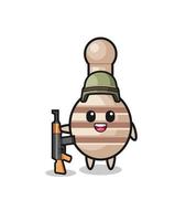 cute honey dipper mascot as a soldier vector