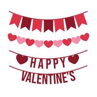 Valentine's day Free Vector Design Banner Decoration Flag for Valentine , party , birthday and surprise for couple Printable and editable . suitable for content material design and ready to use