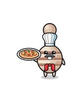 personaje de cucharón de miel como mascota del chef italiano vector