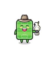 football field zookeeper mascot with a parrot vector