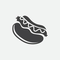 icono de vector de perro caliente. pictograma de símbolo de comida aislado simple