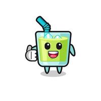 melon juice mascot doing thumbs up gesture vector