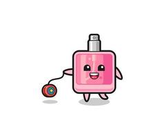 cartoon of cute perfume playing a yoyo vector