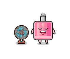 cute perfume is standing in front of the fan vector