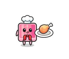 perfume fried chicken chef cartoon character vector