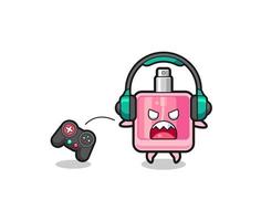 perfume gamer mascot is angry vector