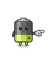 battery mascot with pointing right gesture vector