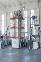 factory for the production of pet plastic granules. plant of PET granules photo