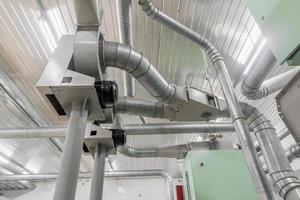 Industrial metal pipes, ventilation system photo