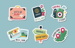 Set of Traveling Stickers vector