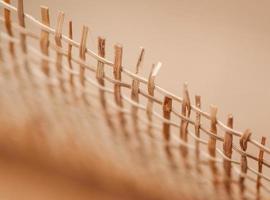 grid of wooden rods on a blurred background, macro photo