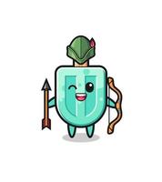 popsicles cartoon as medieval archer mascot vector