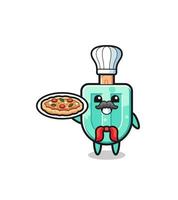 popsicles character as Italian chef mascot vector