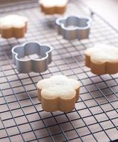 Pineapple tart cheese cookies on the grill, with selective focus photo