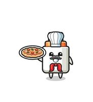 personaje del adaptador de corriente como mascota del chef italiano vector