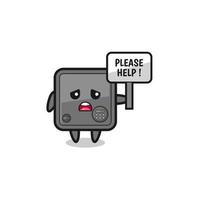 cute safe box hold the please help banner vector