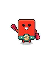 red card boxer mascot character vector