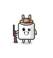 power adapter hunter mascot holding a gun vector